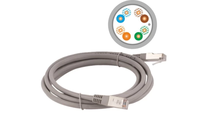 Patchcord FTP kat.5e kabel sieciowy LAN 2x RJ45 linka szary 10m Alantec