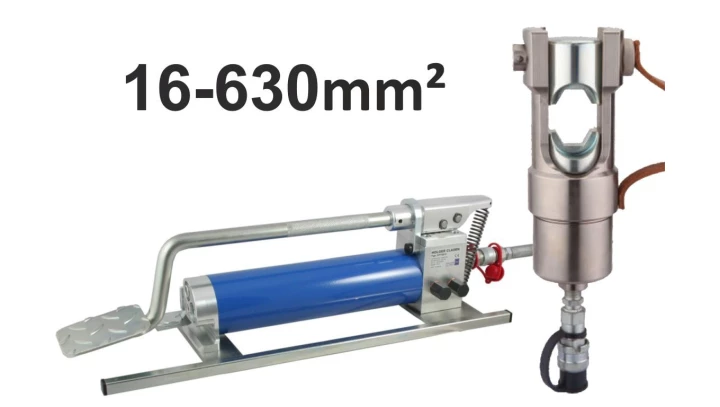 PRASKA HYDRAULICZNA NOŻNA GŁOWICA 16-630 / ZESTAW MATRYC 150-185-240-300-400-500-630 mm2 / GH25FP700B