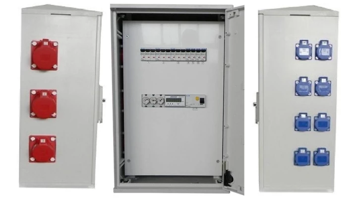 Rozdzielnica elektryczna budowlana na elewacje (8x2P+Z, 2x16A/5P, 1x32A/5P) RB40x60-K40-00128Z-EL