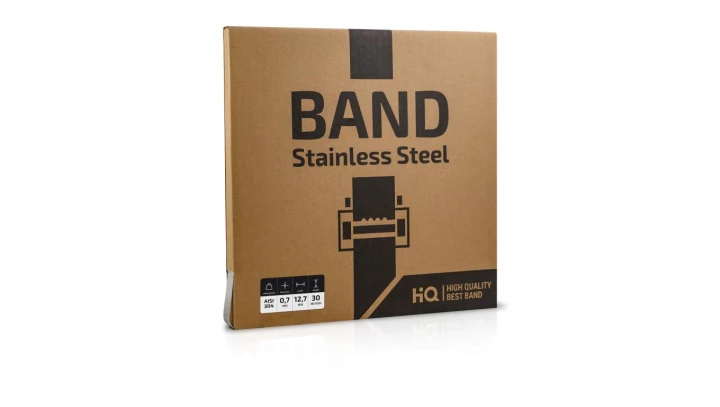 Taśma ze stali nierdzewnej 9,5x0,6mm dł. 30m (gat. 304, karton)