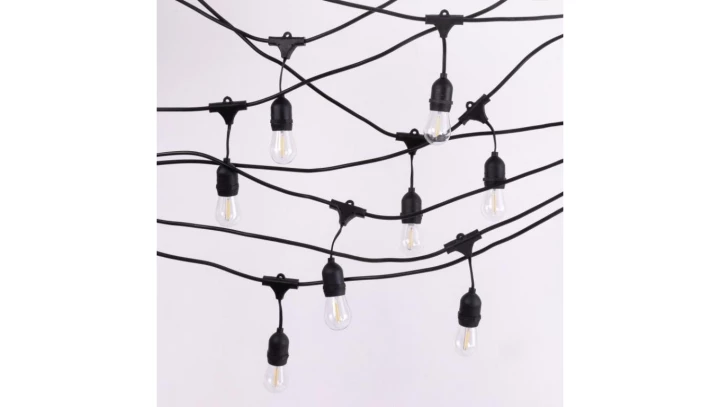 Solarna Girlanda Ogrodowa ZESTAW LED 10m + 10 żarówek filament G45 E27 50lm 2700K