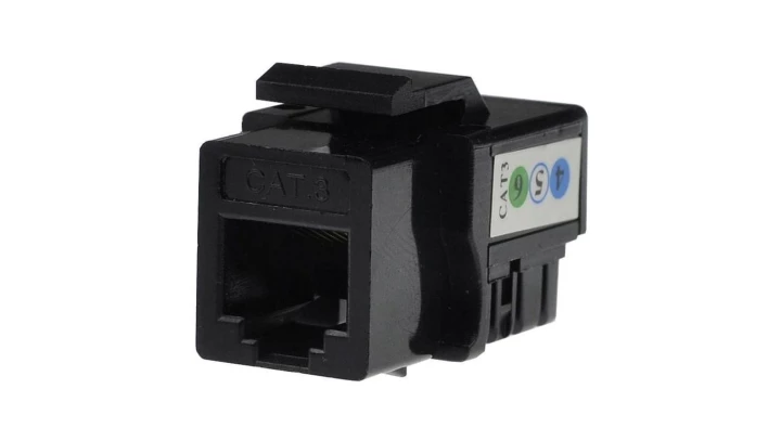 Moduł keystone telefoniczny kat.3 RJ12 6P6C czarny