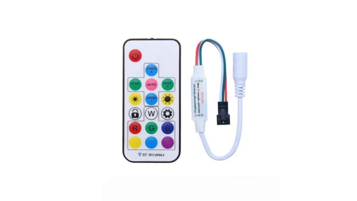 Kontroler sterownik RGB RF IC TM1814b 5-24VDC 17 przycisków max 1024 pikseli Digital