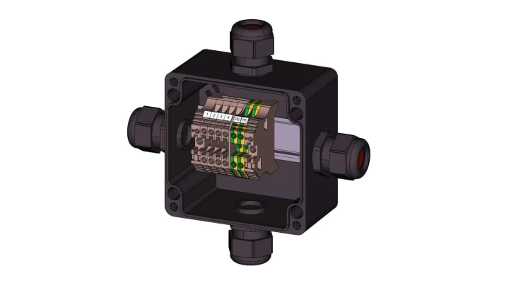 Puszka łączeniowa Ex przeciwwybuchowa z poliestru A02B1 PL31 -T6/T5, IP66 strefa 1,21 oraz 2,22, ATEX