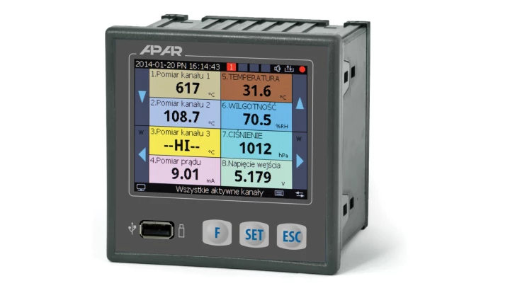 Wielokanałowy rejestrator danych AR207/16U/S1/P/P/P/P/IP30