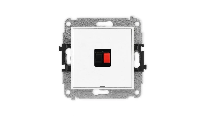 MINI Mechanizm gniazda głośnikowego pojedynczego, bez pola opisowego biały mat 25MGGBO-1