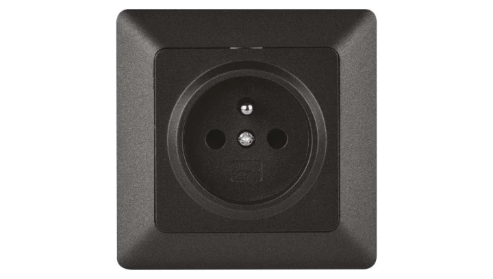 Gniazdo pojedyncze FRENCH IP20 antracyt EMOS A6001.2