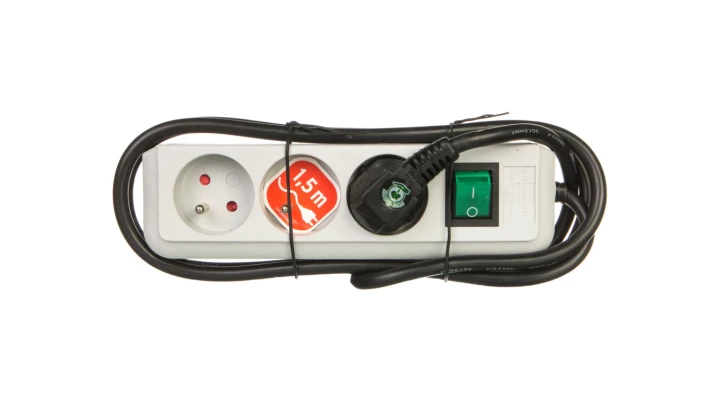 Listwa zasilajaca Eco-Line 1,5m 3 gniazda jasnoszara H05VV-F 3G1,5 1152354