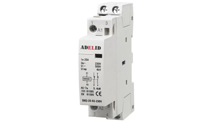 STYCZNIK MODUŁOWY 25-02 230V 20A 25A 1P SM2 25-02-230V