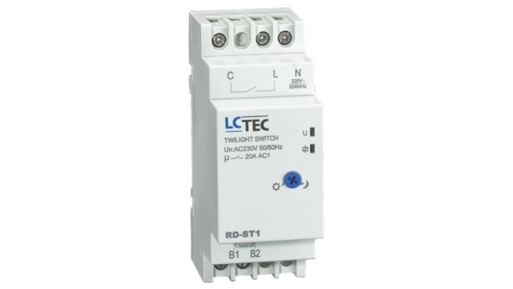 Czujnik zmierzchowy zmierzchu z zewnętrzną sondą na szynę TH 230V 2-100lux RD-ST1 LC-TEC