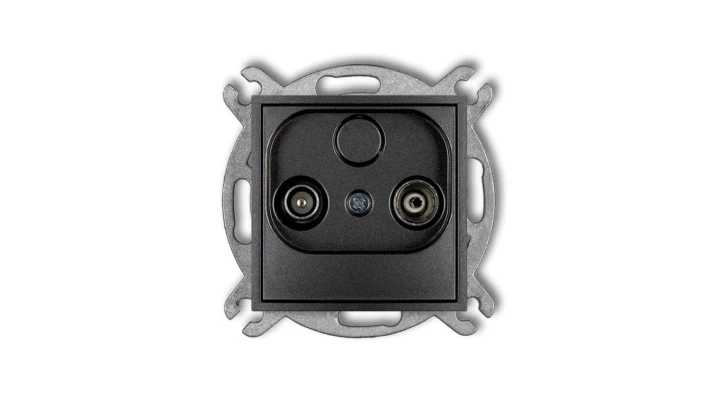 ICON Mechanizm gniazda abonenckiego RTV przelotowego 12dB grafitowy 11IG12P