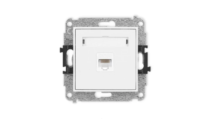 ICON Mechanizm gniazda komputerowego pojedynczego 1xRJ45, kat. 5e, 8-stykowy biały mat 25IGK-1
