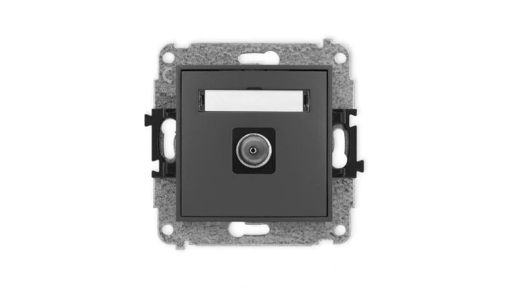 ICON Mechanizm gniazda antenowego pojedynczego TV grafitowy mat 28IGTV-1