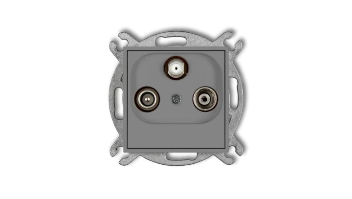 ICON Mechanizm gniazda abonenckiego RTV-SAT końcowego 1,5dB szary mat 27IGS