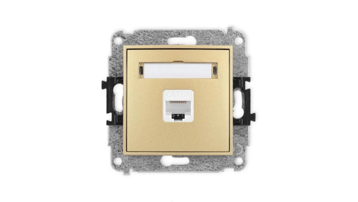 ICON Mechanizm gniazda komputerowego pojedynczego 1xRJ45, kat. 6A, 8-stykowy złoty 29IGK-7