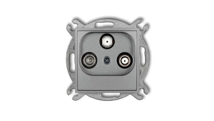 ICON Mechanizm gniazda abonenckiego 2 wyjścia SAT + TV srebrny metalik 7IGSN