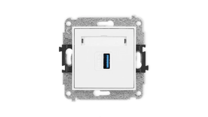 ICON Mechamizm gniazda pojedynczego USB A-A 3.0 biały mat 25IGUSB-5