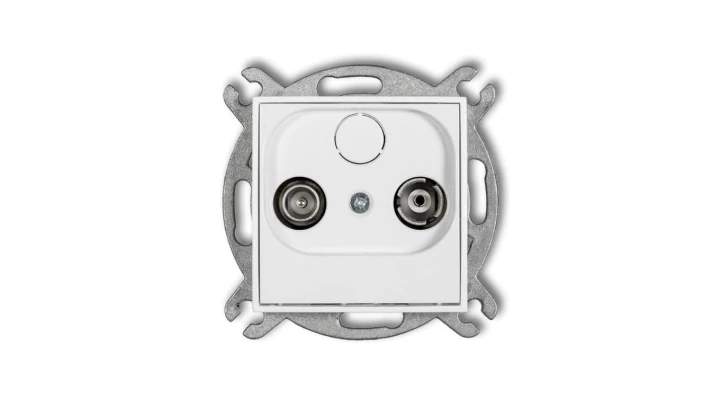 ICON Mechanizm gniazda abonenckiego RTV przelotowego 9dB biały IG9P