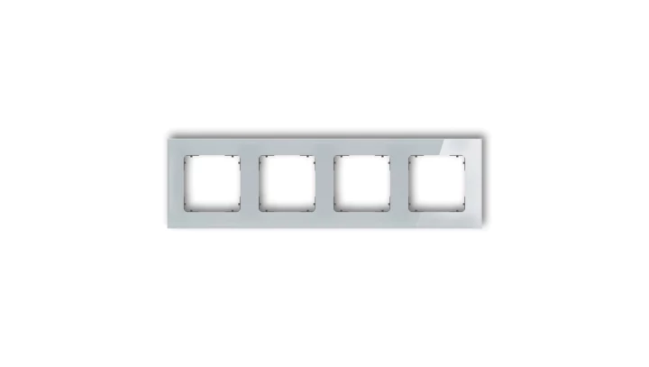 ICON Ramka uniwersalna poczwórna kwadratowa - efekt szkła (ramka: szara spód: grafitowy mat) 15-28-IRSK-4