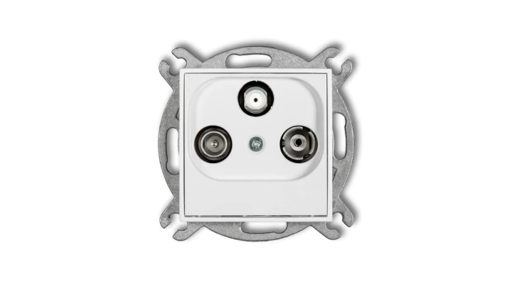 ICON Mechanizm gniazda abonenckiego RTV-SAT końcowego (2 wejścia antenowe) biały mat 25IGST
