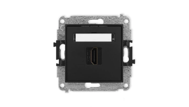 ICON Mechanizm gniazda pojedynczego HDMI 2.0 czarny mat 12IHDMI-3