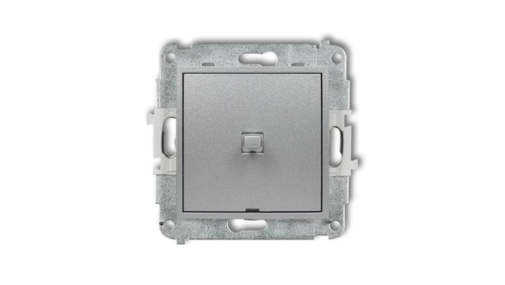 ICON Mechanizm łącznika zwiernego, jednobiegunowego styl amerykański (jeden klawisz bez piktogramu) srebrny metalik 7IWPUS-4.1