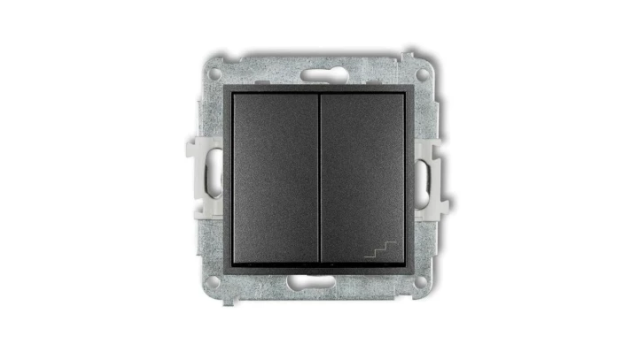 ICON Mechanizm łącznika jednobiegunowego ze schodowym (wspólne zasilanie) grafitowy 11IWP-10.1