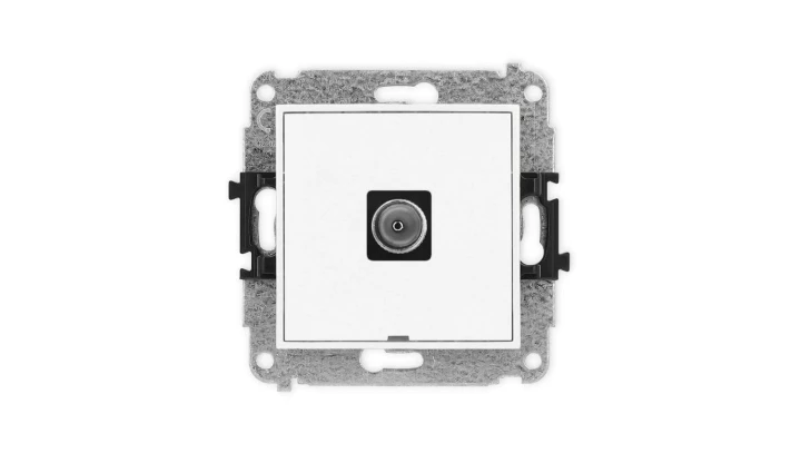 ICON Mechanizm gniazda antenowego pojedynczego TV, bez pola opisowego biały IGTVBO-1