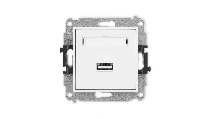ICON Mechanizm ładowarki USB pojedynczej, 5V, 2A biały ICUSB-3