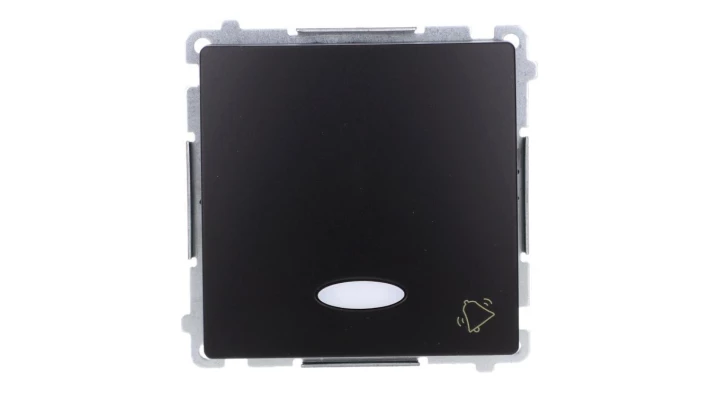 Simon Basic Przycisk dzwonek z podświetleniem LED (moduł) 10AX, 250V, szybkozłącza, czarny BMD1L.01/49