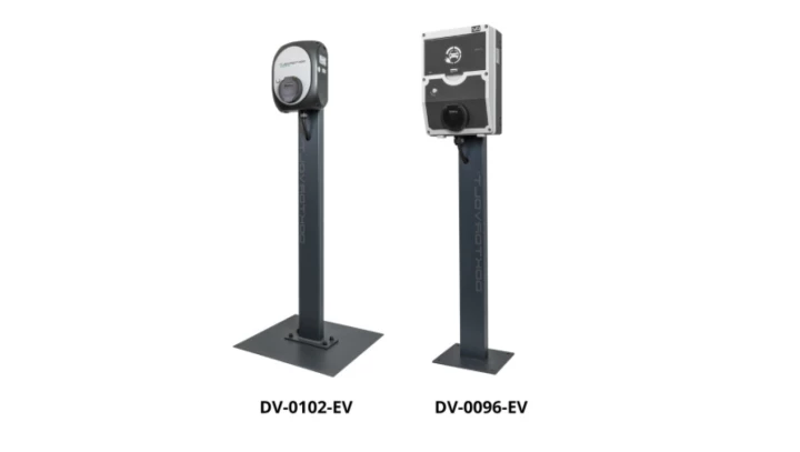 Wolnostojąca stacja ładowania samochodów elektrycznych Wallbox WARIANTY, Model: 2. WALLBOX stacja ładowania 22 kW typ 2 + słupek