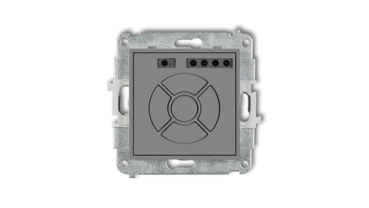 ICON Mechanizm elektronicznego sterownika roletowego (przycisk centralny/dodatkowy) szary mat 27ISR-6