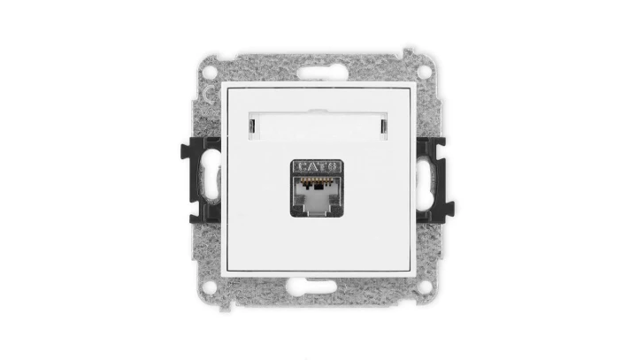ICON Mechanizm gniazda komputerowego pojedynczego 1xRJ45, kat. 6, ekranowane, 8-stykowy biały IGK-5