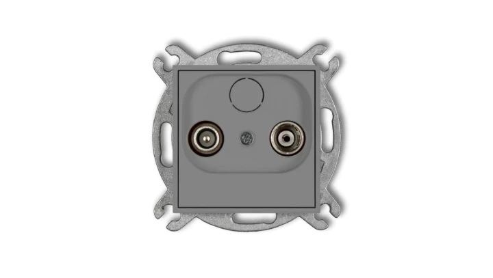 ICON Mechanizm gniazda abonenckiego RTV końcowego 2dB szary mat 27IG2K