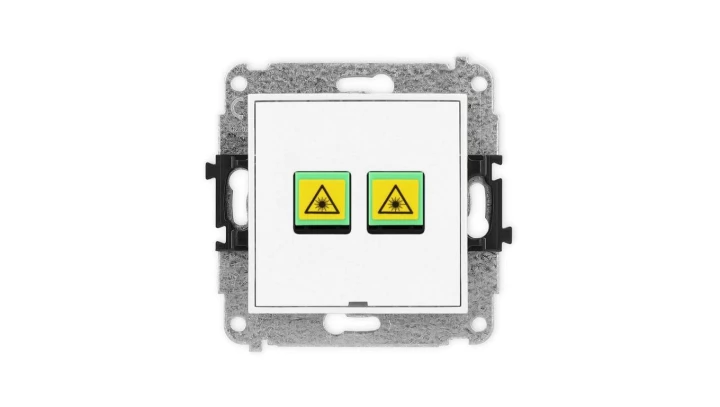 ICON Mechanizm gniazda światłowodowego/optycznego podwójnego, bez pola opisowego biały IGOPBO-2