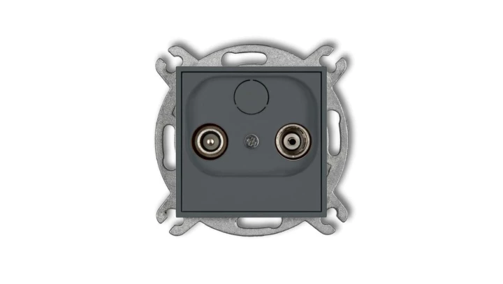 ICON Mechanizm gniazda abonenckiego RTV końcowego w szeregu gniazd przelotowych 6dB grafitowy mat 28IG6K