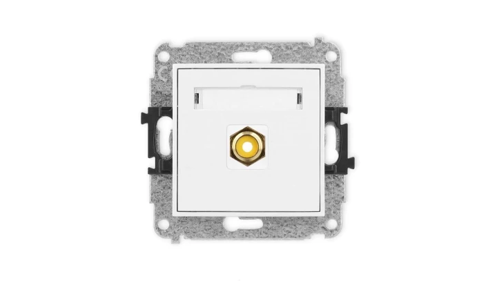 ICON Mechanizm gniazda pojedynczego RCA (typu cinch - żółty, pozłacany) biały IGRCA-1