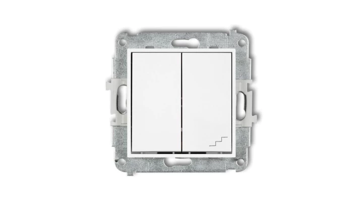 ICON Mechanizm łącznika jednobiegunowego ze schodowym (osobne zasilanie) biały IWP-10.2