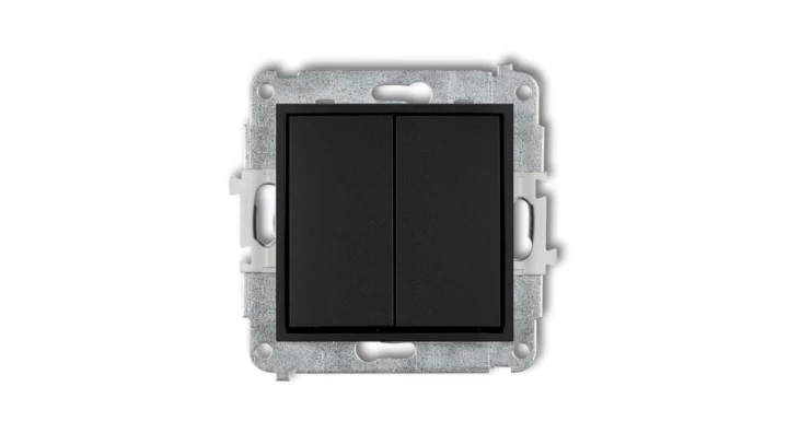 ICON Mechanizm łącznika podwójnego krzyżowego (dwa klawisze bez piktogramu) czarny mat 12IWP-66.1
