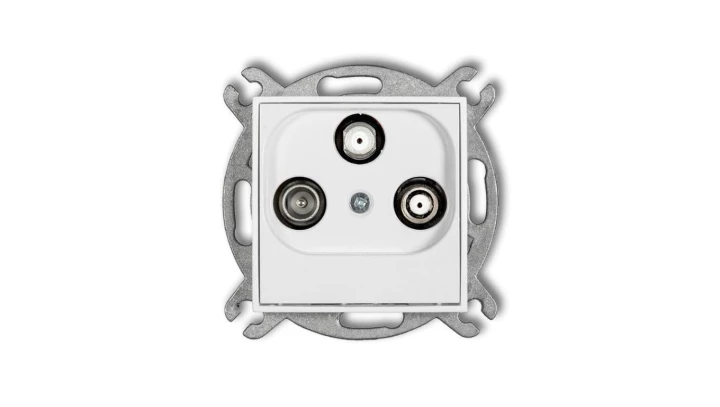 ICON Mechanizm gniazda abonenckiego 2 wyjścia SAT + TV biały mat 25IGSN