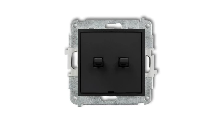 ICON Mechanizm łącznika zwiernego, dwubiegunowego styl amerykański (bez pikt., osobne zasilanie) czarny mat 12IWPUS-44.2