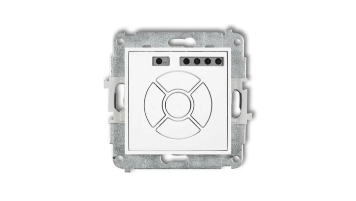 ICON Mechanizm elektronicznego sterownika roletowego (przycisk centralny/dodatkowy) biały mat 25ISR-6