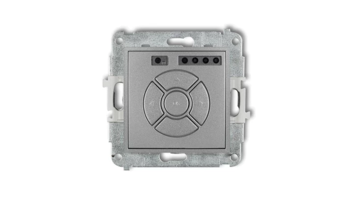 ICON Mechanizm elektronicznego sterownika roletowego (przycisk centralny/dodatkowy) srebrny metalik 7ISR-6