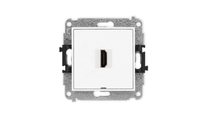 ICON Mechanizm gniazda pojedynczego HDMI 2.0, bez pola opisowego biały IHDMIBO-3