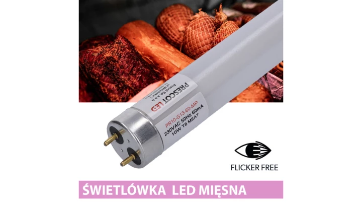 Świetlówka led T8 G13 mięsna 60cm 10W 880lm PC Prescot
