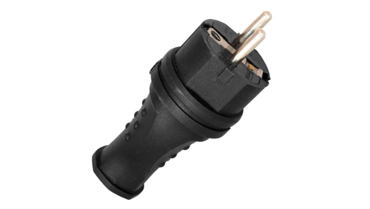 Wtyczka Gumowa czarna 16A 230V IP44 hermetyczna