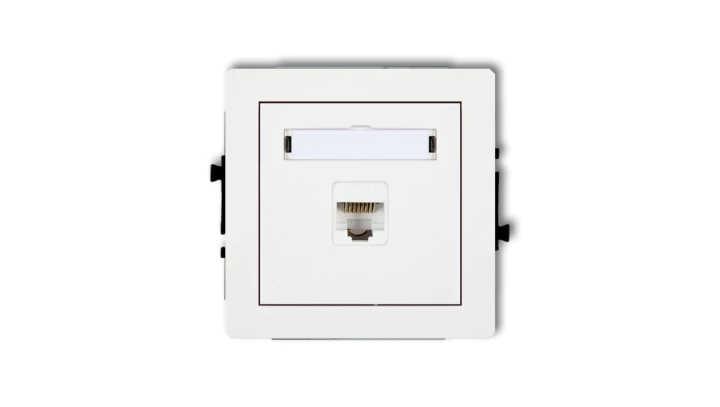 DECO Mechanizm gniazda komputerowego pojedynczego 1xRJ45, kat. 6, ekranowane, 8-stykowy, biały mat 25DGK-5
