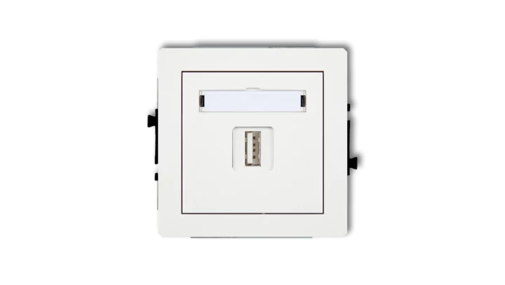 DECO Mechanizm gniazda pojedynczego USB A-A 2.0, biały mat 25DGUSB-1