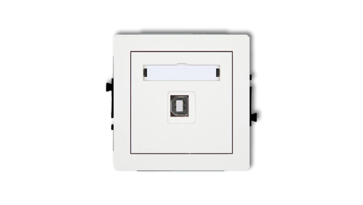 DECO Mechanizm gniazda pojedynczego USB A-B 2.0, biały mat 25DGUSB-3