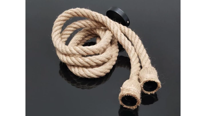 Lampa Oprawa wisząca sznur jutowy konopny 1,5m 50W 2xE27 249884